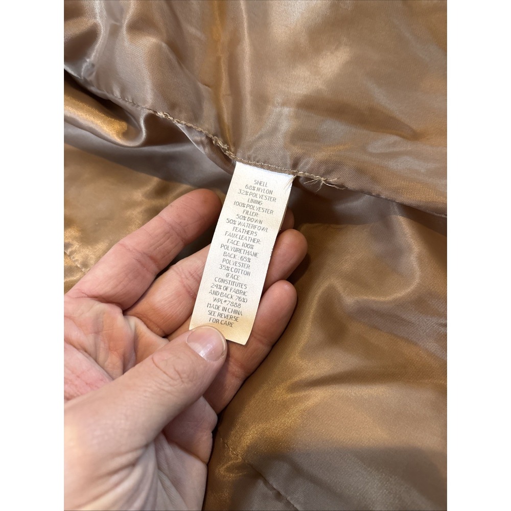 Michael Kors Beige Down Filled Puffer Jacket Womens Medium M Raccoon‎ Fur - Picture 6 of 10
